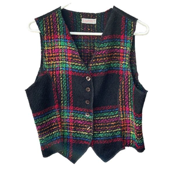 Esprit Jackets & Blazers - Vintage Esprit size Med tweed button front vest